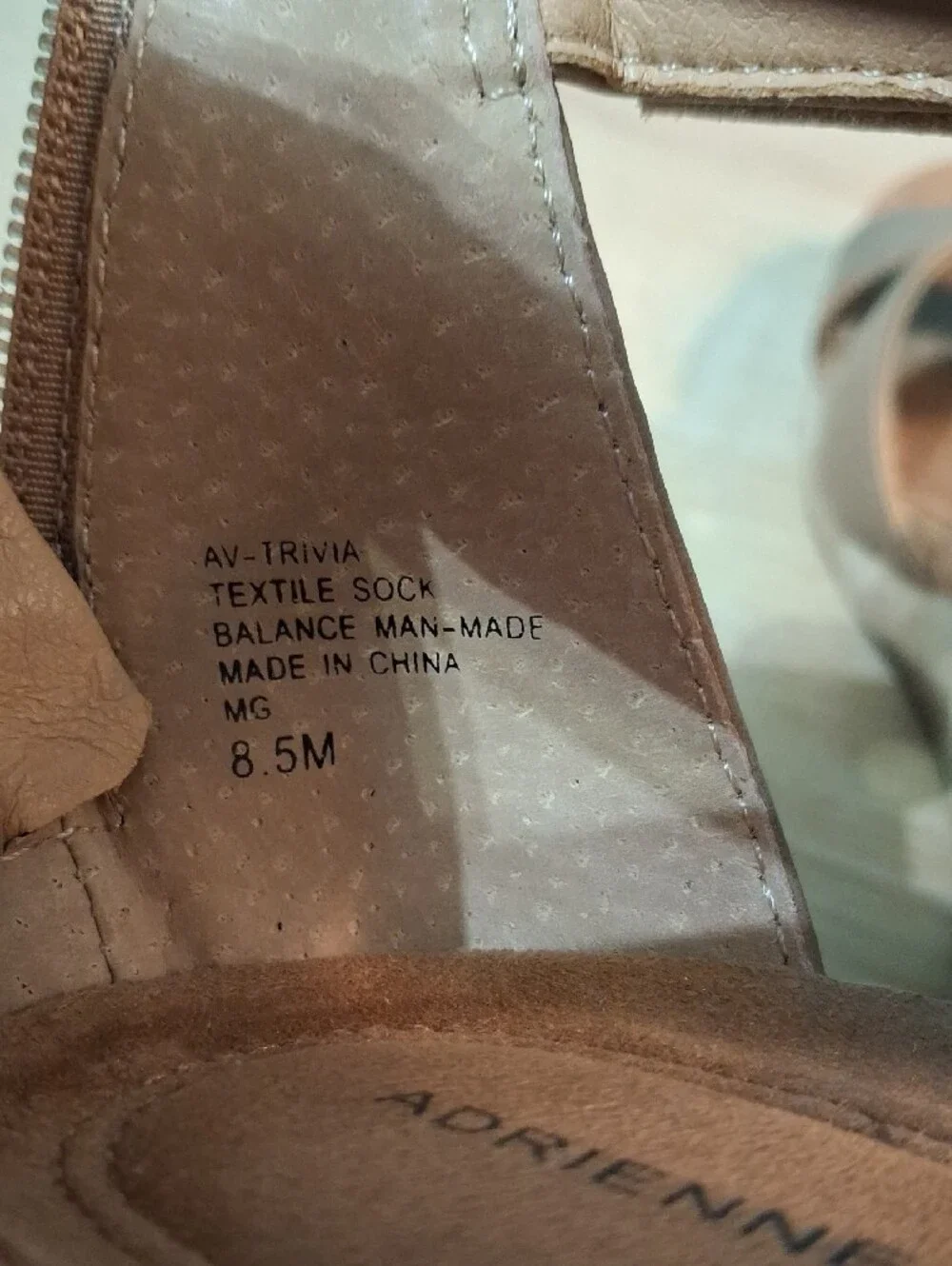 Adrienne Vittadini TRIVIA Tan T‑Strap Espadrille Wedge Sandals